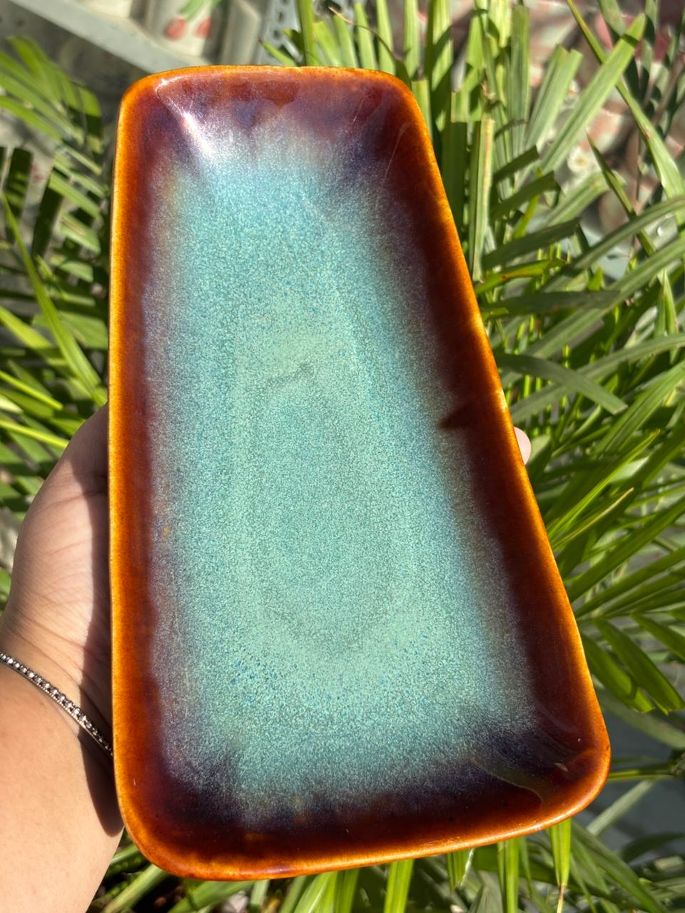 Azure Edge Signature Platter with Dip Bowl
