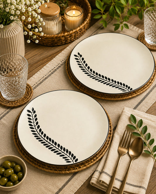 Terra Vine Noir Handcrafted Premium Dinner Plates (Set of 2)