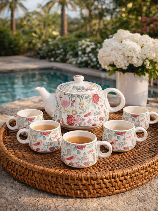 The Queen's Regalia Blossom Kettle Set (Set of 7)
