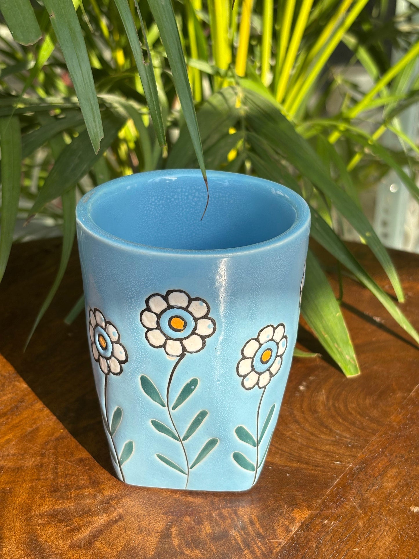 Bloom Blue Candle Jar/ Water Glass