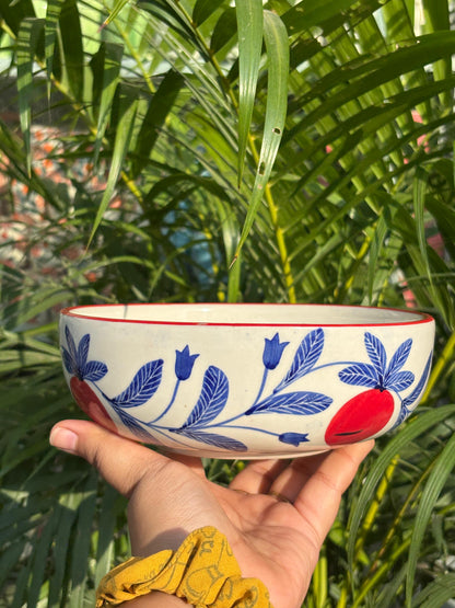 Blue Blossom Pomegranate Serving/Salad Bowl