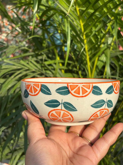Orange Print Snack Bowl