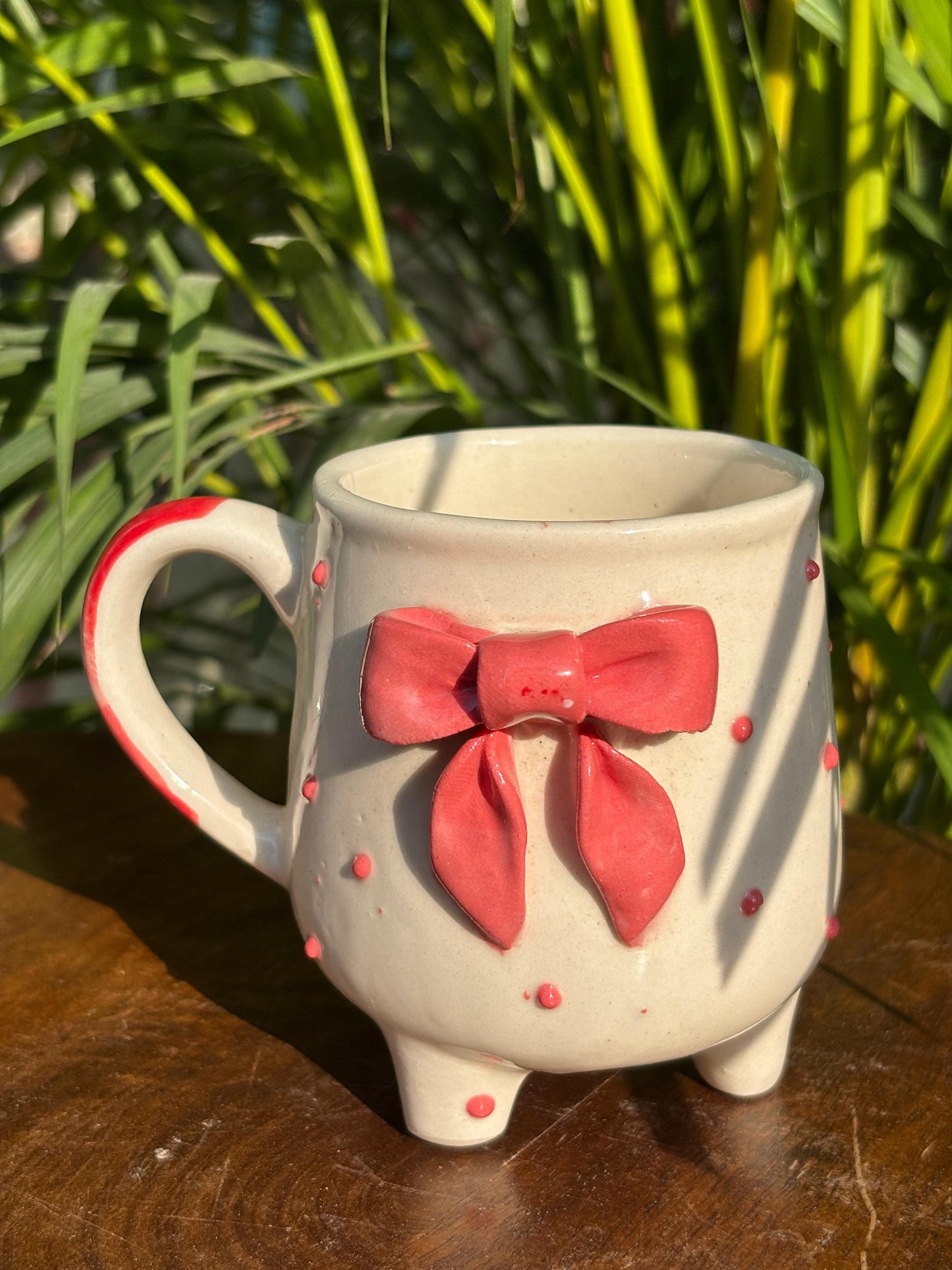 Pink Scarlet Bow Leg Coffee Mug
