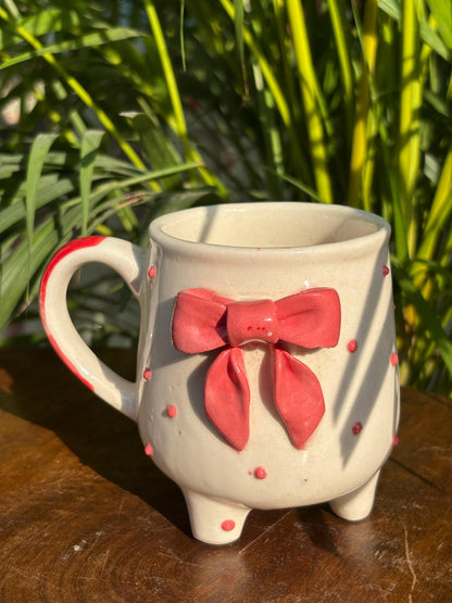 Pink Scarlet Bow Leg Coffee Mug