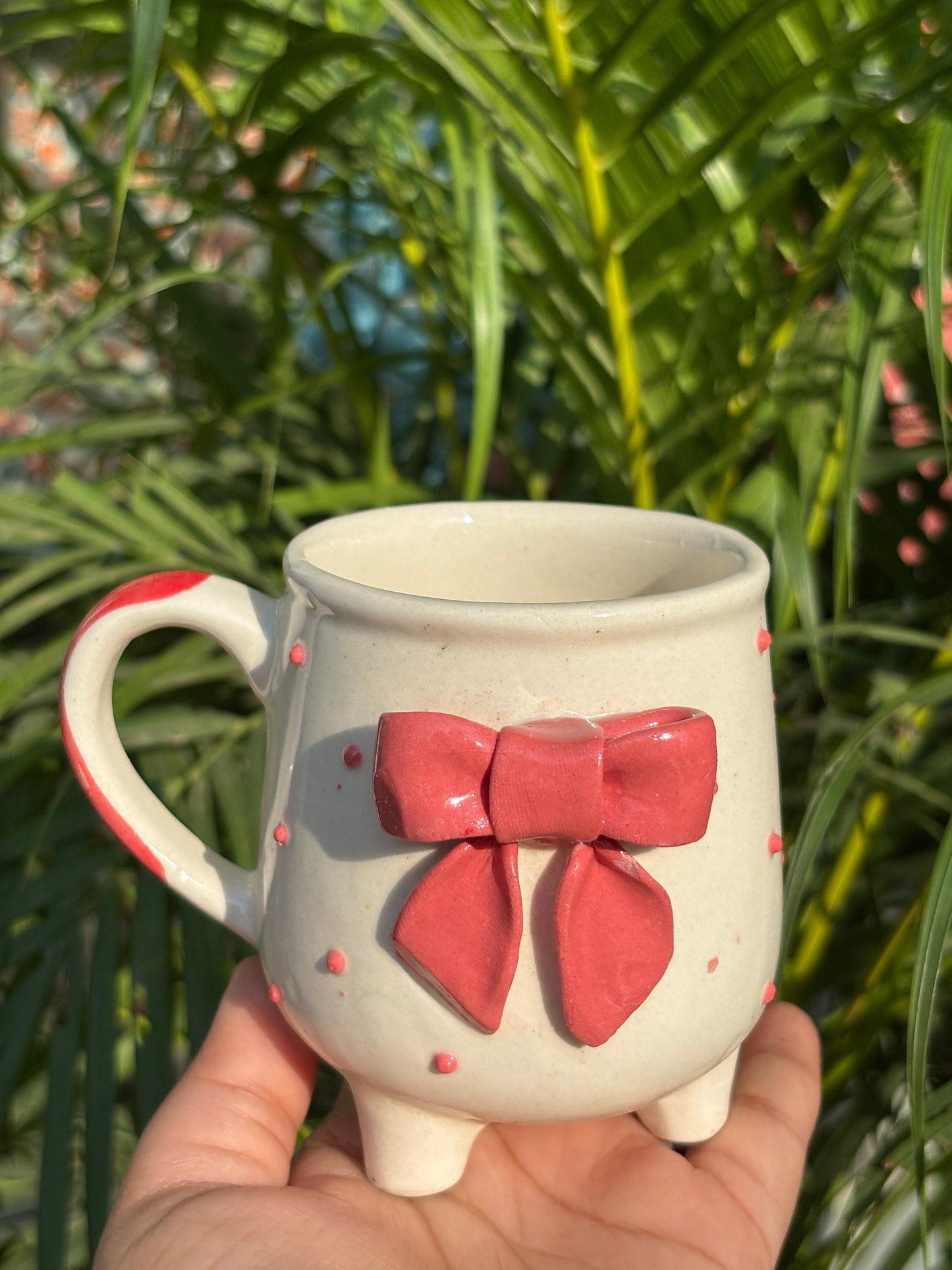 Pink Scarlet Bow Leg Coffee Mug