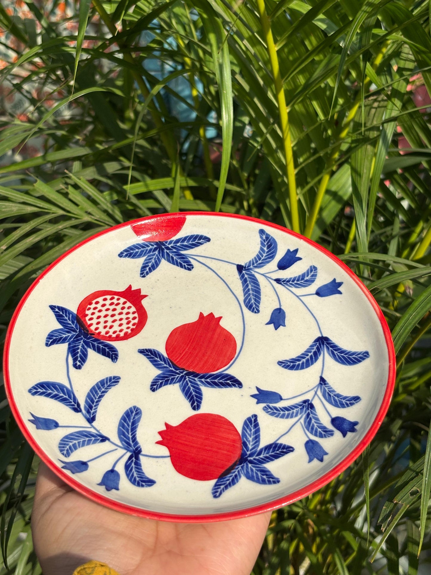 Blue Blossom Pomegranate Breakfast Set (Set of 3)