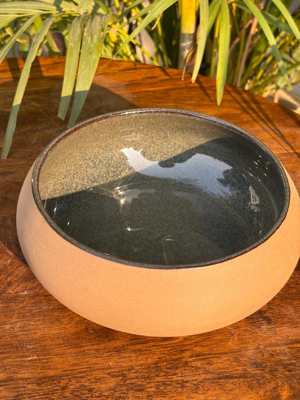 Olive Ash Stone Glaze Snack/Serving Bowl
