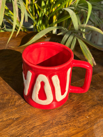 Pour Your Love Red Mug