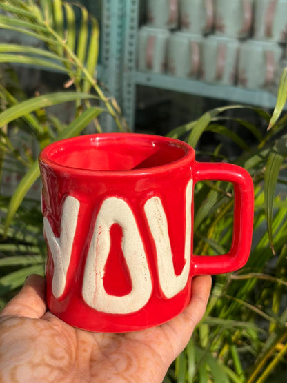 Pour Your Love Red Mug
