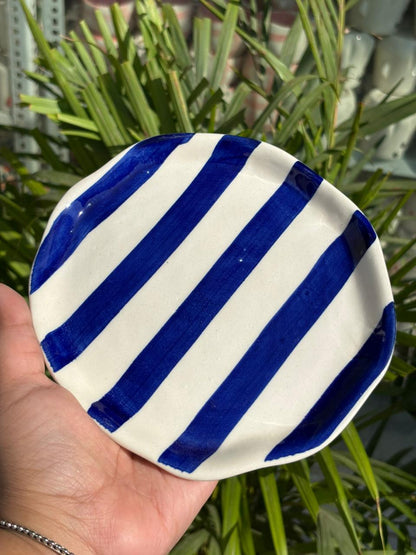 Blue Candy Swirl Snack Plate (Set of 2)