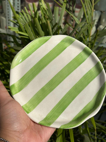 Light Green Candy Swirl Snack Plate (Set of 2)