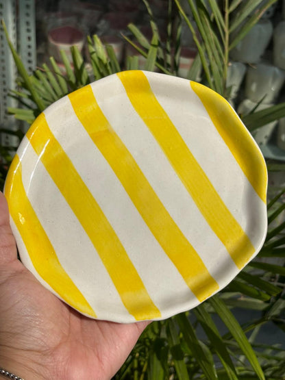 Yellow Green Candy Swirl Snack Plate (Set of 2)