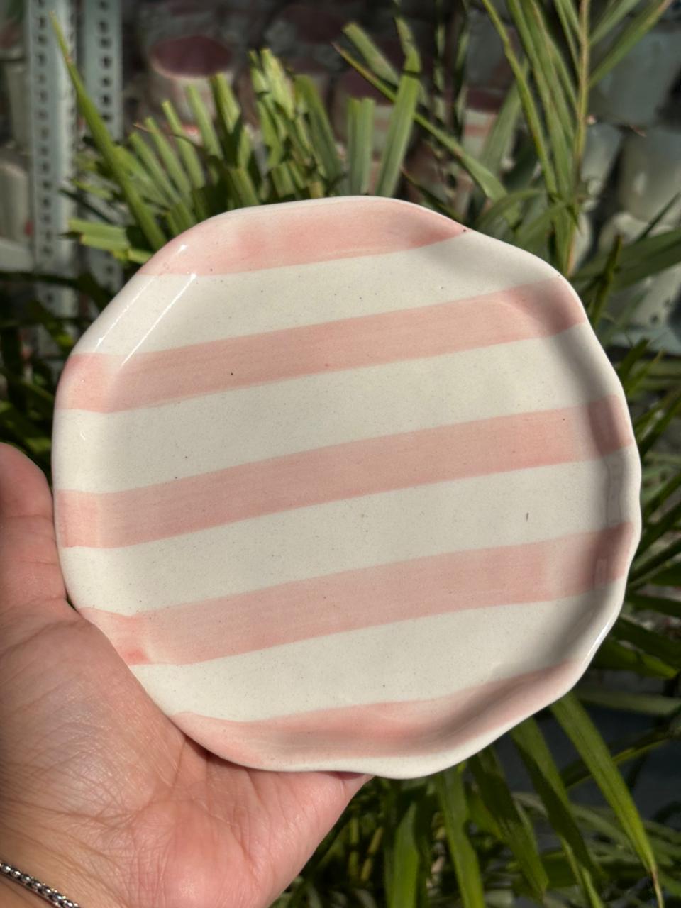 Pink Candy Swirl Snack Plate (Set of 2)