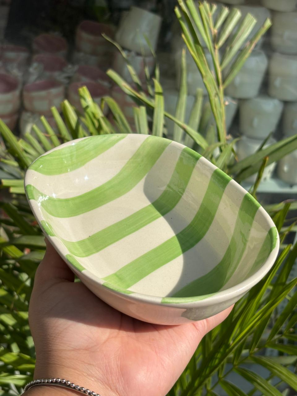 Light Green Candy Swirl Snack Bowl