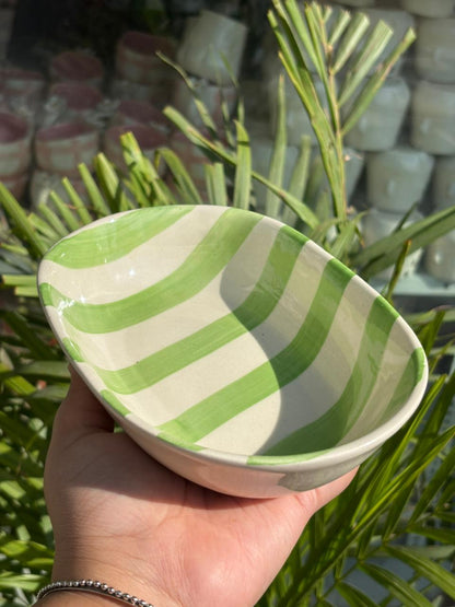 Light Green Candy Swirl Snack Bowl