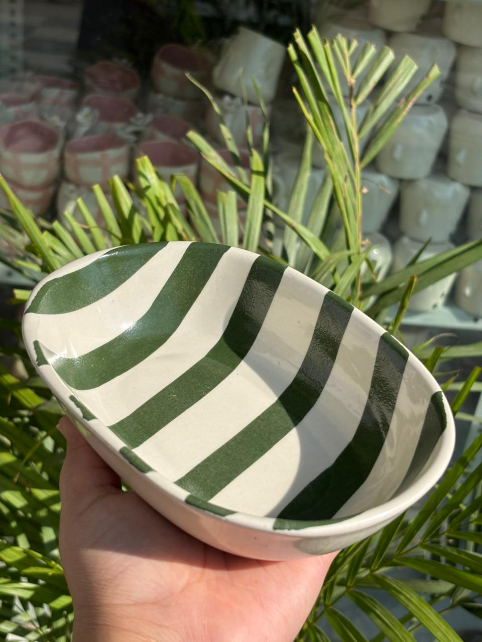 Green Candy Swirl Snack Bowl