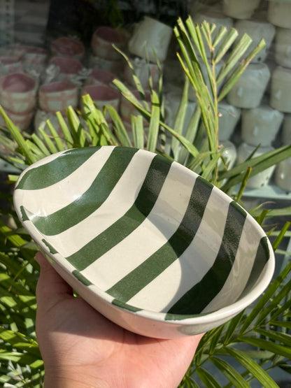 Green Candy Swirl Snack Bowl