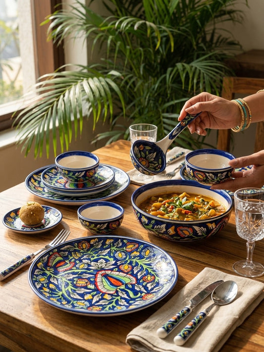 Noor-e-Nilofer Handcrafted Premium Dinner Set (Set of 6)