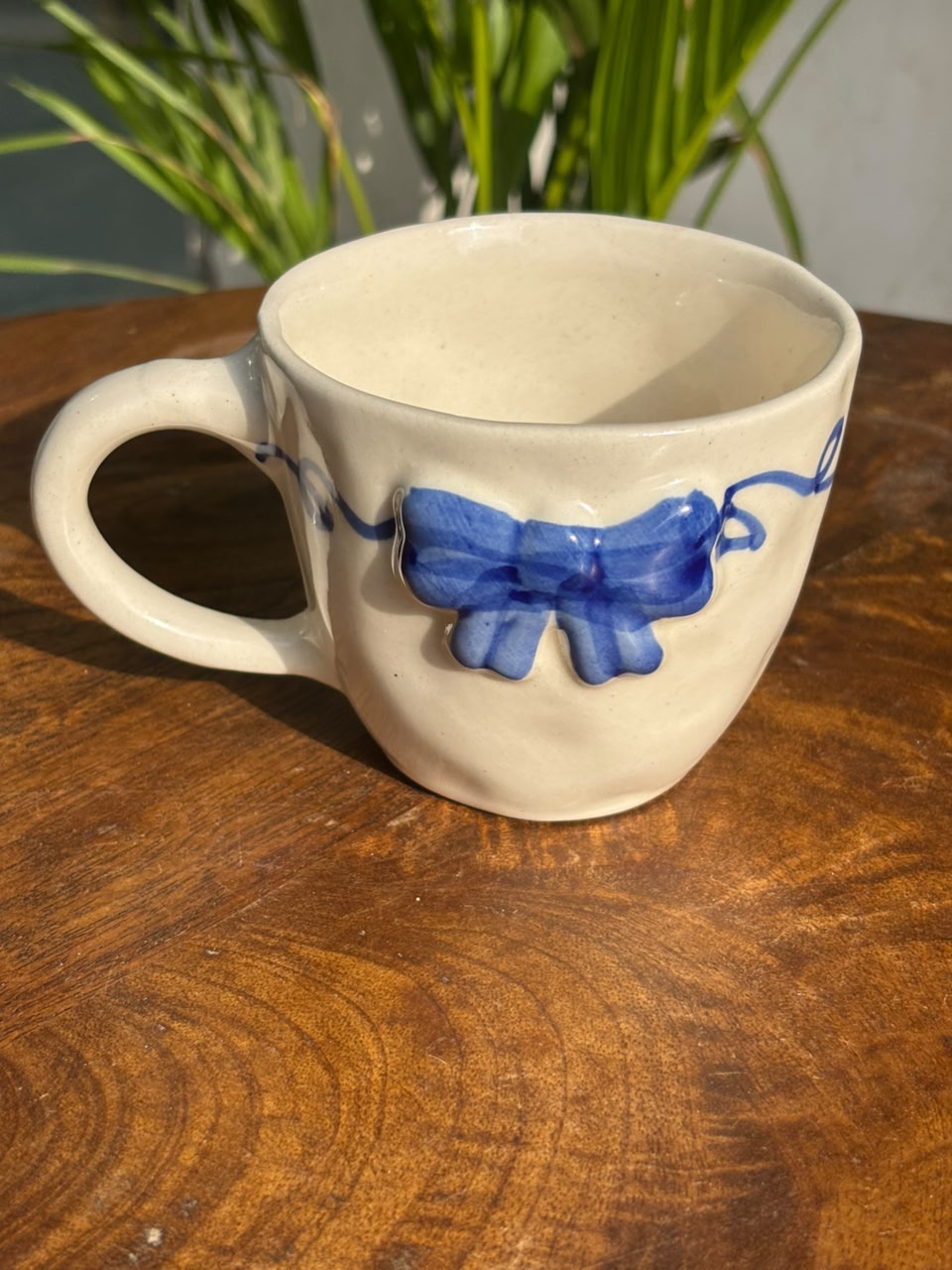 Blue Ribbon Swirl Ceramic Mug