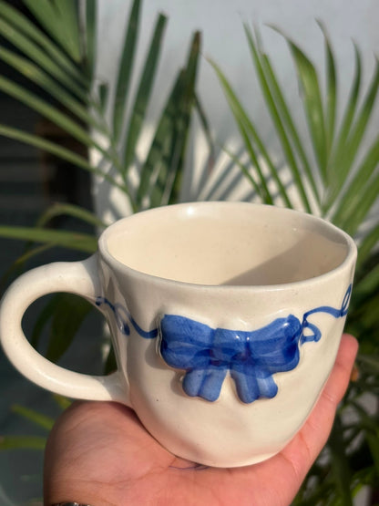 Blue Ribbon Swirl Ceramic Mug