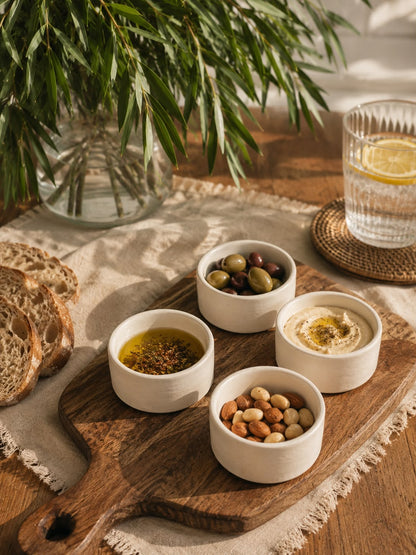 White Dip Bowls Set (Set of 4)