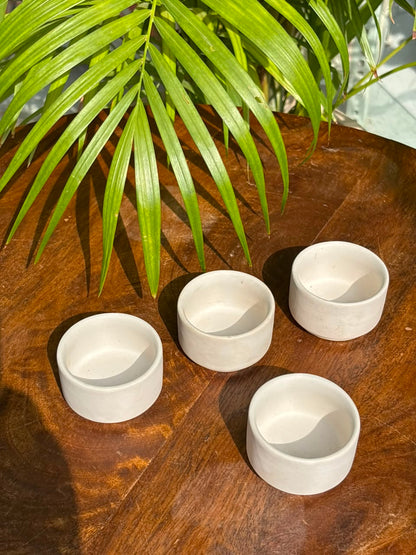 White Dip Bowls Set (Set of 4)