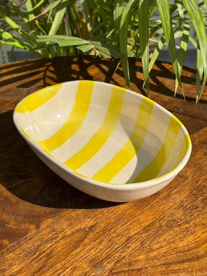 Yellow Candy Swirl Snack Bowl