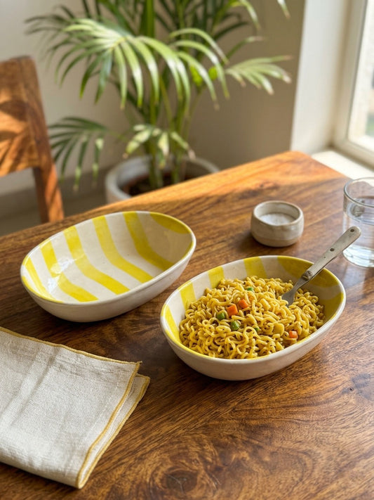 Yellow Candy Swirl Snack Bowl
