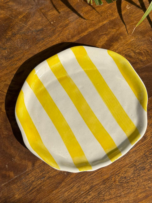 Yellow Green Candy Swirl Snack Plate (Set of 2)